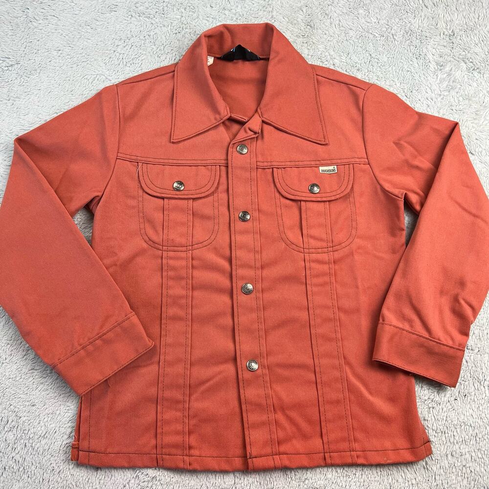 Sears Boy's Toughskins Salmon Pants Set Outfit Jacket Slacks Size 10/12 Slim VTG - Picture 2 of 14